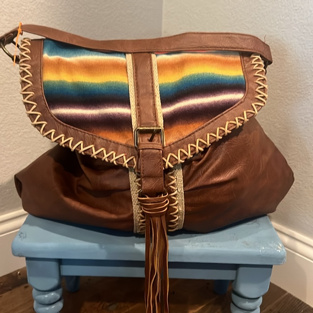 Western Themed Tote Purse With Aztec Pattern And … - image 2